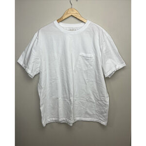 American Giant Pocket Tee T Shirt Mens XXL White Cotton Crewneck Casual Basic